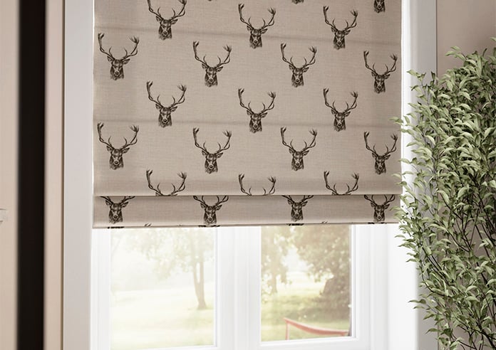 Stags, Charcoal - Roman Blind - Image 5